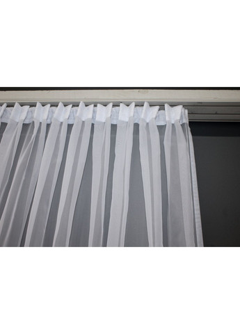 Тюль з бантовою тасьмою н101 Шифон однотонний Білий 500х270 см (44-022) VR-Textil (298122589)