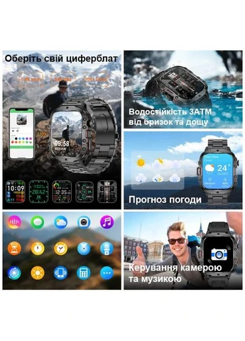 Розумний годинник Smart Expert Nano Steel 50х43,5х12,2 мм Сталь Чорний 65 г No Brand (401961767)