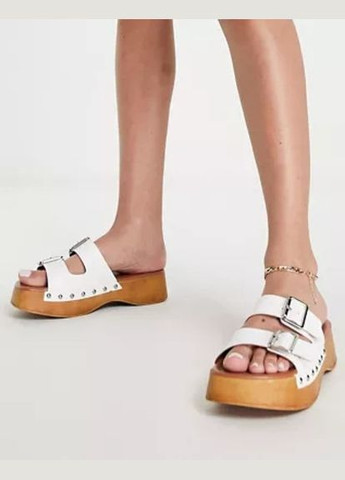 Сабо Asos fuzzy flatform clogs in white (291240218)