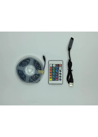 Светодиодная RGB лента 10 м с пультом 24 кнопки, LED подсветка на USB 5V, гибкая светодиодная лента с клейким основанием. China (351854976)