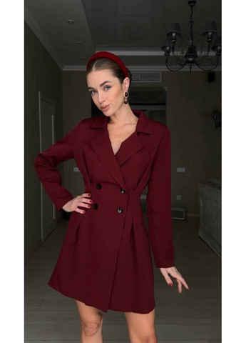 Бордова святковий сукня-піджак 🤍 заміри в описі сукня-жакет Vione однотонна