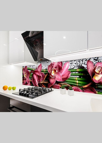 Кухонна плитка на кухонний фартух орхідеї лілові, з двостороннім скотчем 62 х 305 см, 1,2 мм Декоинт (278288935)