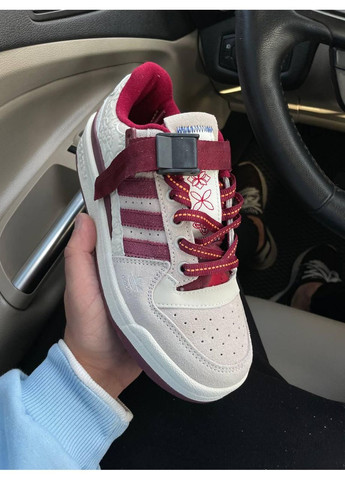Бежевые демисезонные кроссовки мужские adidas forum beige bordo адидас форум No Brand