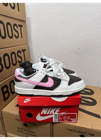 Білі кросівки чоловічі nike dunk low white brown pink найк данк білі демісезон No Brand