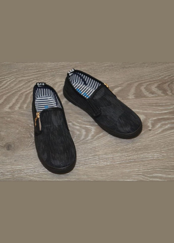 Черные слипоны для девочки черные Blue Rama с молнией