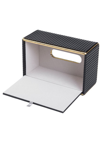 Серветниця з еко шкіри 21.5х13х9 см органайзер для кафе і ресторанів Чорний HP-3-203B Yiwu (371479815)