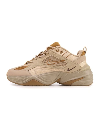 Коричневі кросівки чоловічі nike m2k tekno linen & wheat & ale brown найк м2к текно коричневі демісезон No Brand