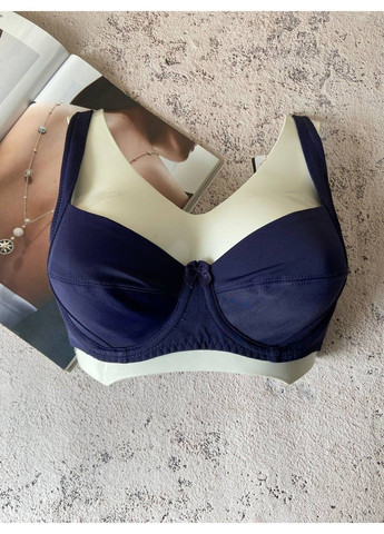 Синий бюстгальтер на чашку d, гладкий синий лифчик 4 размер Lanny Mode