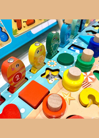 Деревянная игра сортер Монтессори с магнитной рыбалкой MD 1602-UA Домашние животные укр и англ Limo Toy (327215935)