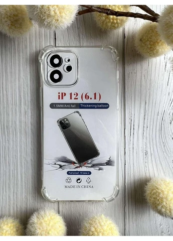 Силиконовый чехол для iPhone 12 с бортиками-ушками, ударопрочный чехол на айфон 12 с защитой камеры и углов Epic (396509666)