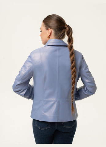 Блакитна демісезонна жіноча шкіряна куртка весна Fabio Monti