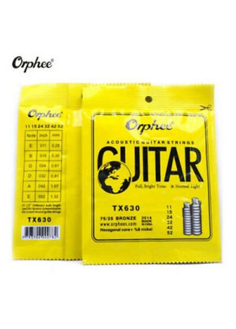 Струны для акустической гитары 6шт 11-52", 0.28-1.32мм, Orphee, 105669 No Brand TX630 (371896915)