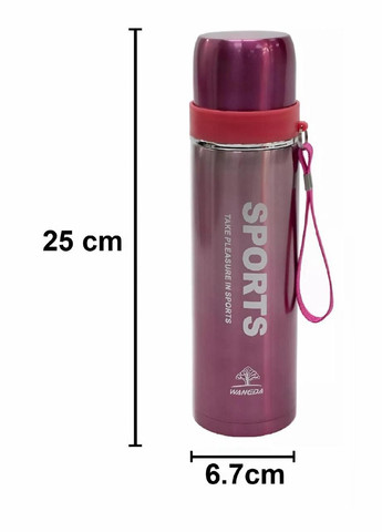 Термос Sports 500 мл із нержавіючої сталі 316, подвійна вакуумна ізоляція Pink Stenson (342098924)