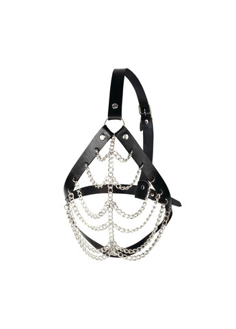 Маска з ланцюгами - Devon, натуральна шкіра, колір чорний Art of Sex (369952372)