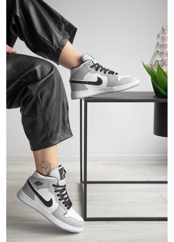 КРОСІВКИ ЖІНОЧІ NIKE AIR JORDAN 1 GREY FUR 2.0 НАЙК АІР ДЖОРДАН No Brand сірі зими (368861898)