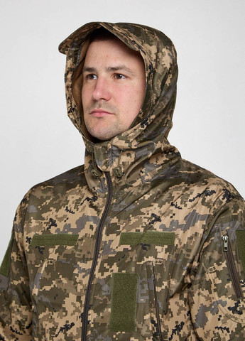 Куртка-ветровка мужская дюспо пиксель с липучками UKM (341538677)