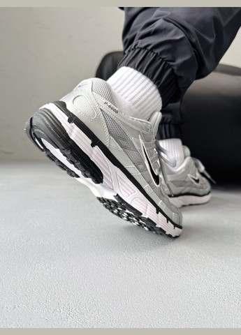 Срібні Осінні кросівки чоловічі і жіночі nike p6000 white silver black | найк р6000 білі No Brand