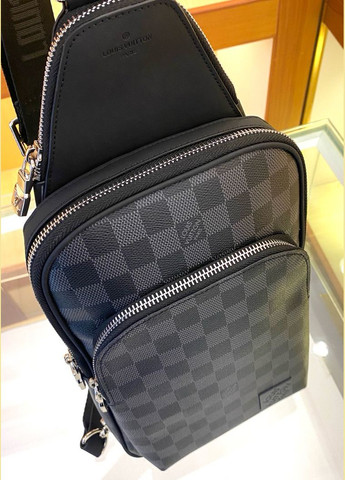 Мужская нагрудная сумка Louis Vuitton черная No Brand (307821621)