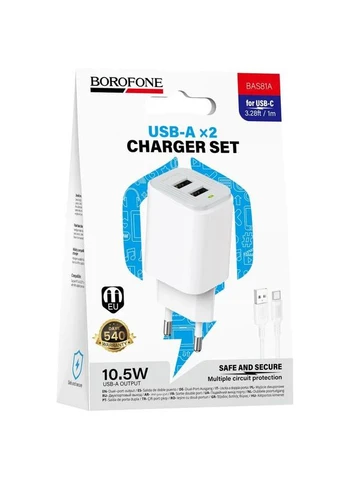 СЗУ Borofone BAS81A 10,5W 2xUSB-A ABS 81x36,5x33 мм No Brand BAS81A Star 10.5W (402058758)