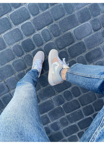 Серые демисезонные кроссовки мужские nike air jordan 1 low beige grey найк аир джордан No Brand