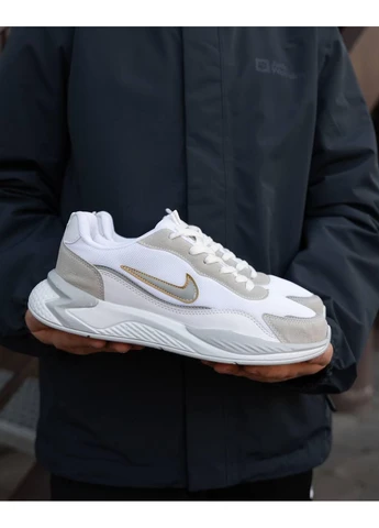 Білі кросівки чоловічі nike racer white silver найк рейсер білі демісезон No Brand