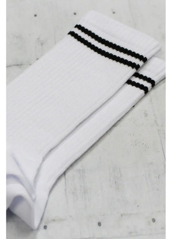 Білі шкарпетки високі в смужку з резинкою в рубчик masterstep 0251 Master Step (351584036)
