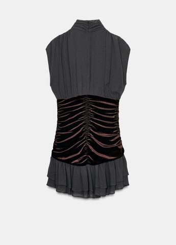 Графитовое платье Zara однотонное