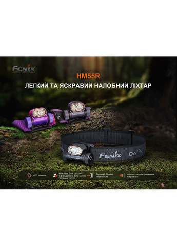 Фонарь налобный HM55R, розовый Fenix (370672846)