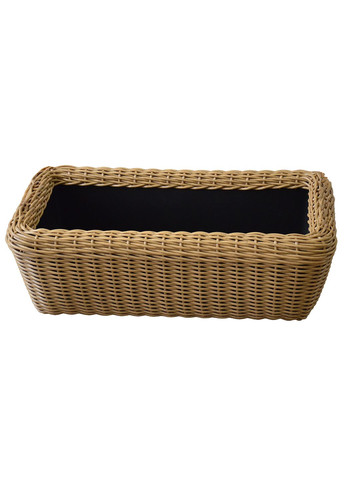 Кашпо прямокутне 45 літрів (горщик для квітів та рослин), Вазон зі штучного ротангу ручної роботи. Колір Дерево Handmade (329193702)