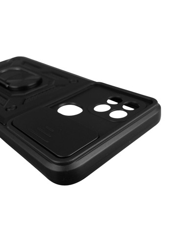 Чохол для A15 броньований з кільцем зі шторкою на камеру на оппо а15 чорний rg1 Oppo (366020353)