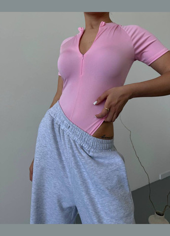 Базовый боди из микродайвинга цвета Барби на каждый день No Brand 233-2 (347164073)