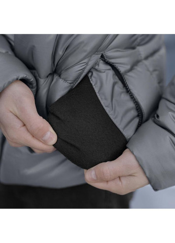 Серая зимняя мужская зимняя куртка плащевка на пухе серая Freedom