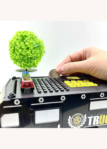 Сейф-копилка Машина полицейская 3в1 с кодовым замком 30см Черная (DSM-6672) No Brand (305404681)