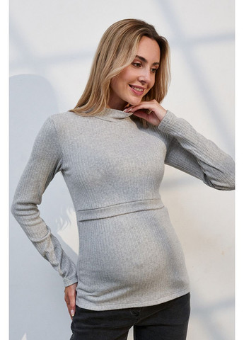 Теплый гольф для беременных и кормящих серый трикотажный из ангоры Юла мама (353677699)