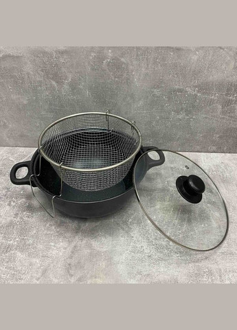 Фритюрниця 26 см алюмінієва з скляною кришкою 26 FP A-Plus (317203720)