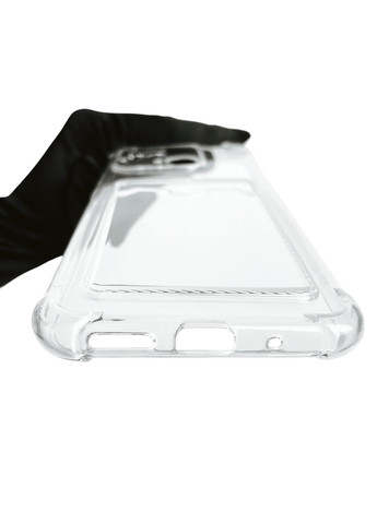 Чехол для POCO C40 с бронь углами с карманом для визиток карточек k-pop на сяоми поко с40 прозрачный Xiaomi (366019259)