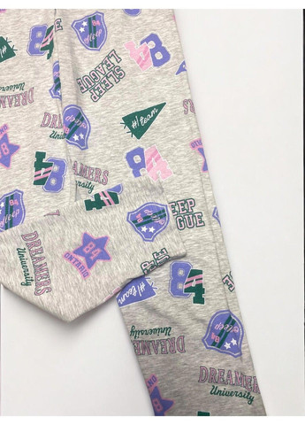 Серая пижама хлопковая комплект кофта + брюки детская на девочку, зеленая, серая Primark