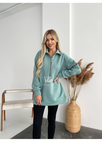 Зелений жіночий трендовий світшот — замір в описі Vione однотонний без декору (368708655)