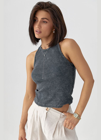 Майка в В рубчик з розрізами на окантовці Lurex — 333967839