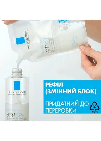 Очищающий крем-гель для очень сухой, склонной к атопии кожи (сменный блок) Lipikar Syndet AP+ 400ml (2-1125628) La Roche-Posay (380105138)