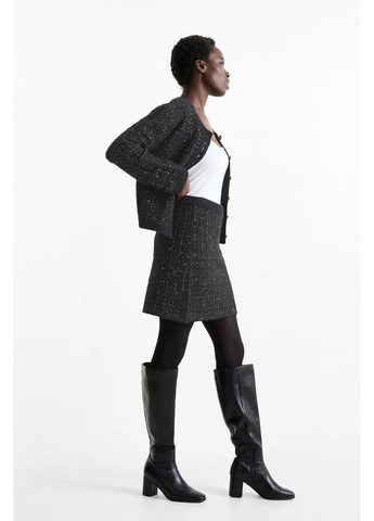 Черная кэжуал однотонная вязаная юбка C&A