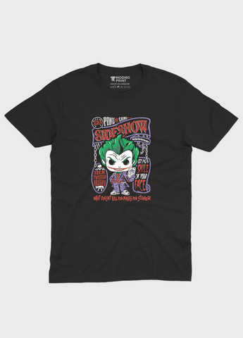 Чорна демісезонна футболка для хлопчика з принтом суперзлодія - джокер (ts001-1-bl-006-005-027-b) Modno
