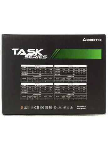 Блок питания 700 Вт, TASK, Black, 80+ Bronze, Active PFC, 120 мм, 3xMolex / 6xSATA / 2x6+2-pin / 1x4+4-pin / 1x20+4-pin, Chieftec (395347812)