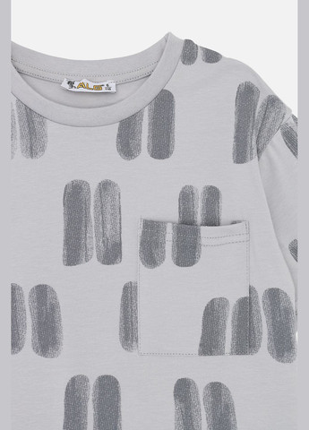 Сіра літня футболка з коротким рукавом для хлопчика колір сірий цб-00277099 ALG