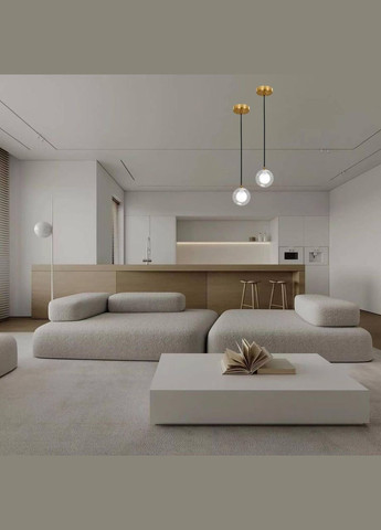 Підвіс зі скляним подвійним плафоном 10см (61-P100F-1 BRZ+CLWH) No Brand (370072461)