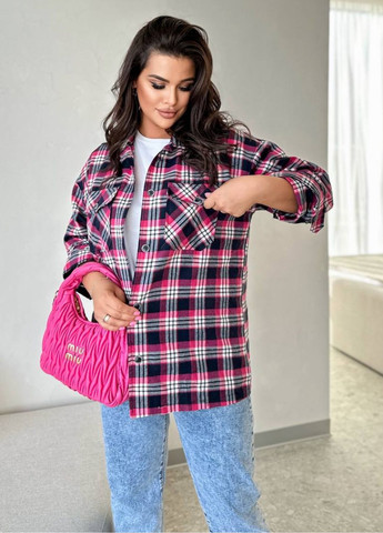 Розовая повседневный рубашка в клетку Tik-Tak с длинным рукавом