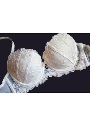 Молочный комплект женского белья бюстгальтер пуш-ап трусики Cencka Flower Класична