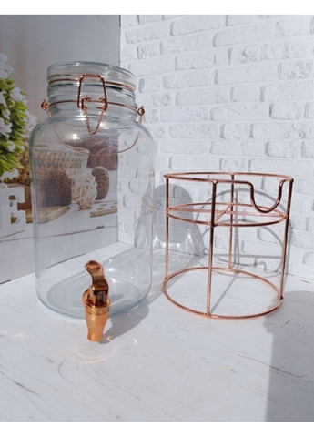 Лимонадник 9036 скляний на металевій підставці 4 л Прозорий SNT (349443295)