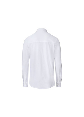 Белая повседневный, кэжуал, классическая рубашка однотонная Livergy