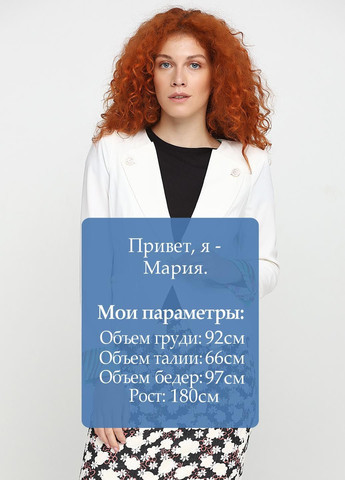 Белый женский пиджак 14o8-o1o3 жёлтый Axel - демисезонный